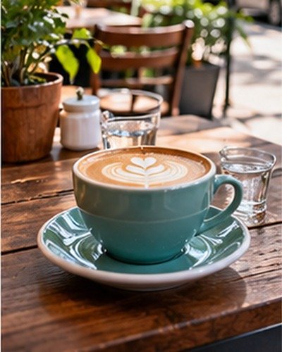 Cafés alrededor de las calles arboladas del centro comercial (imagen ilustrativa)